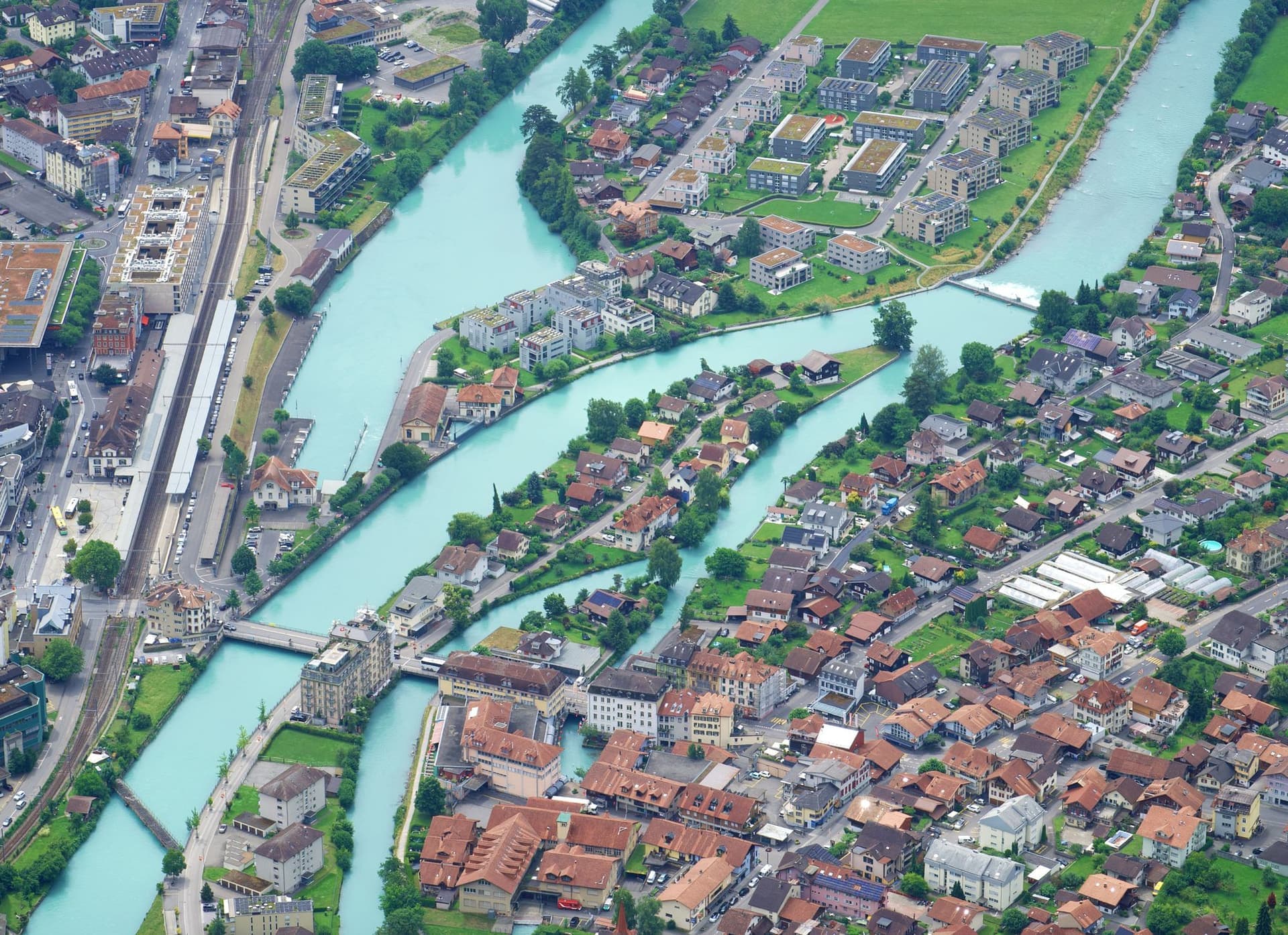 Aerial of the river bend